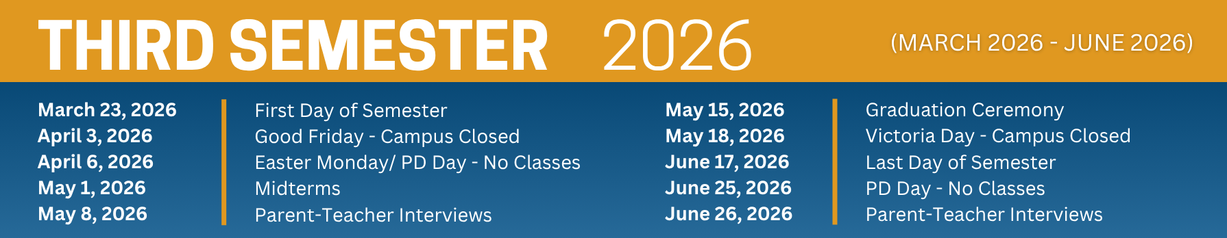 academic events - third semester